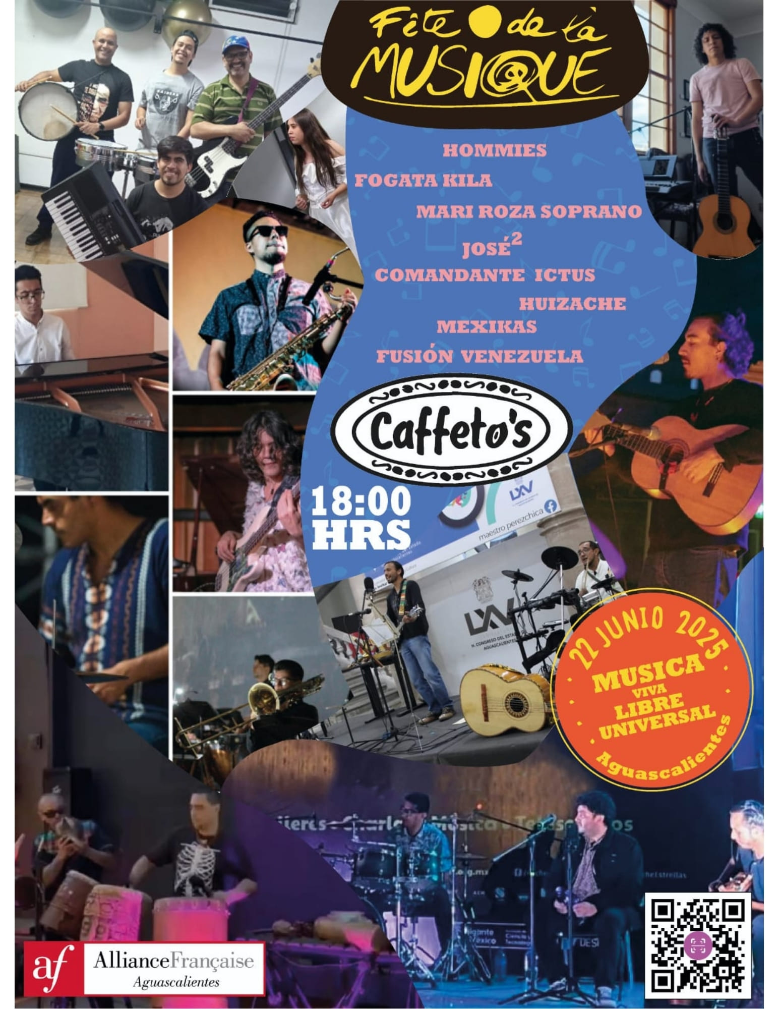 Cartel del evento Fête de la Musique 2025 en Aguascalientes