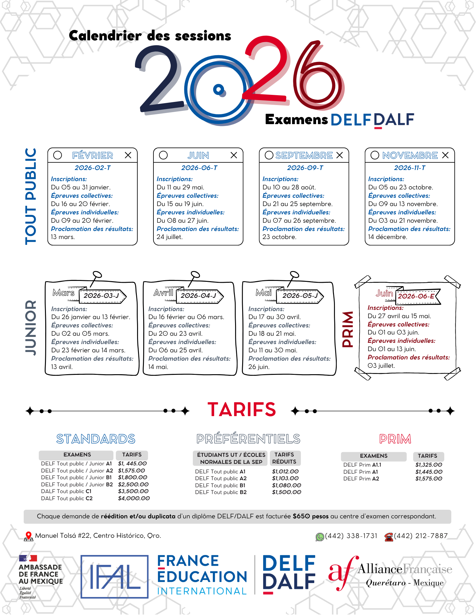 CALENDARIO DELF-DALF 2026